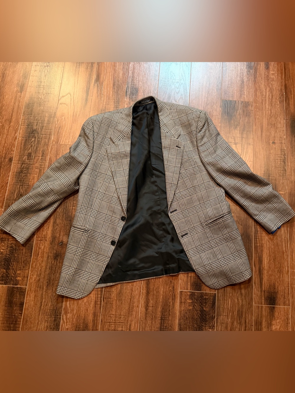 Brandini Men's Sport Coat Wool Blazer - Gray Glen Check